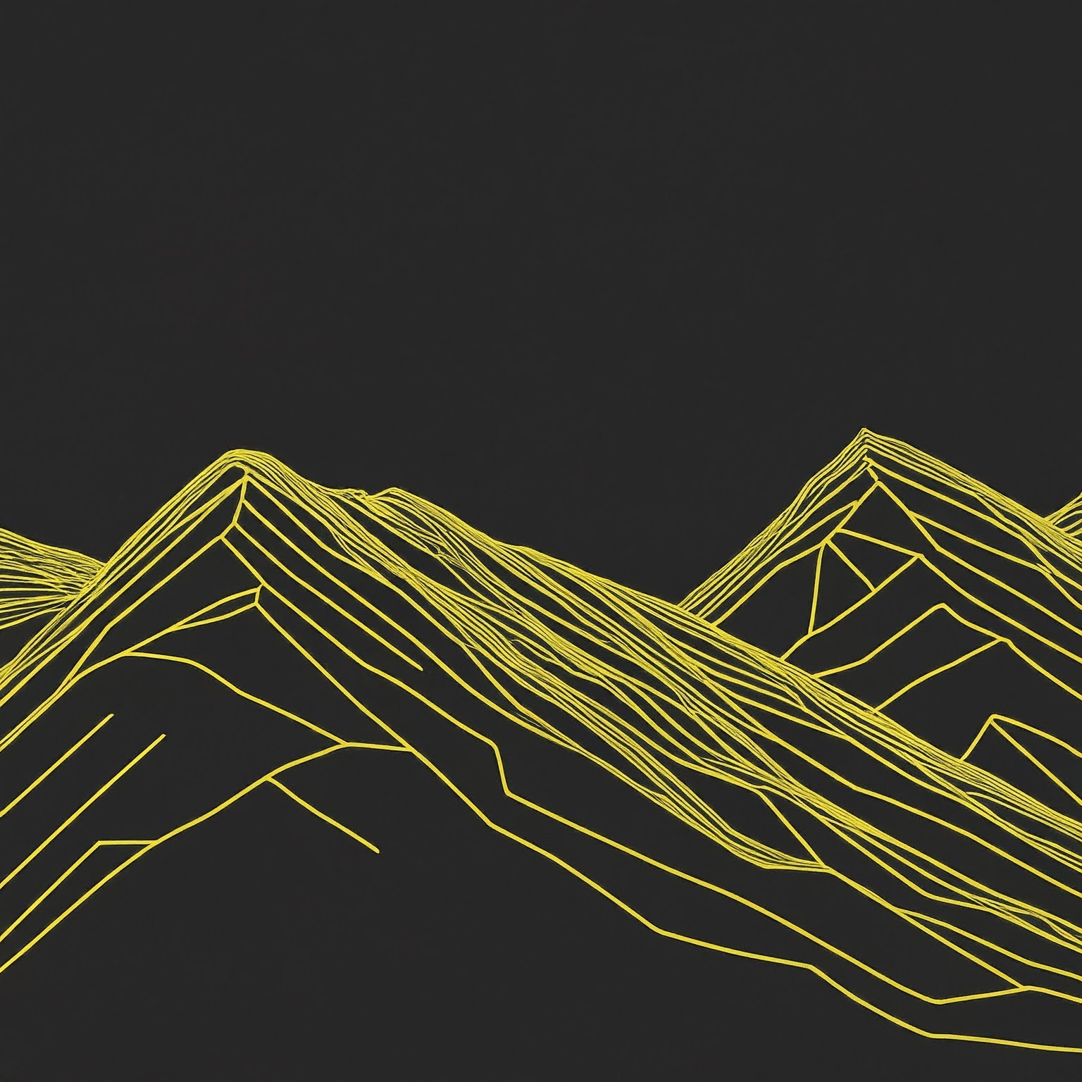 AI generated minimalist line art of a mountain range.