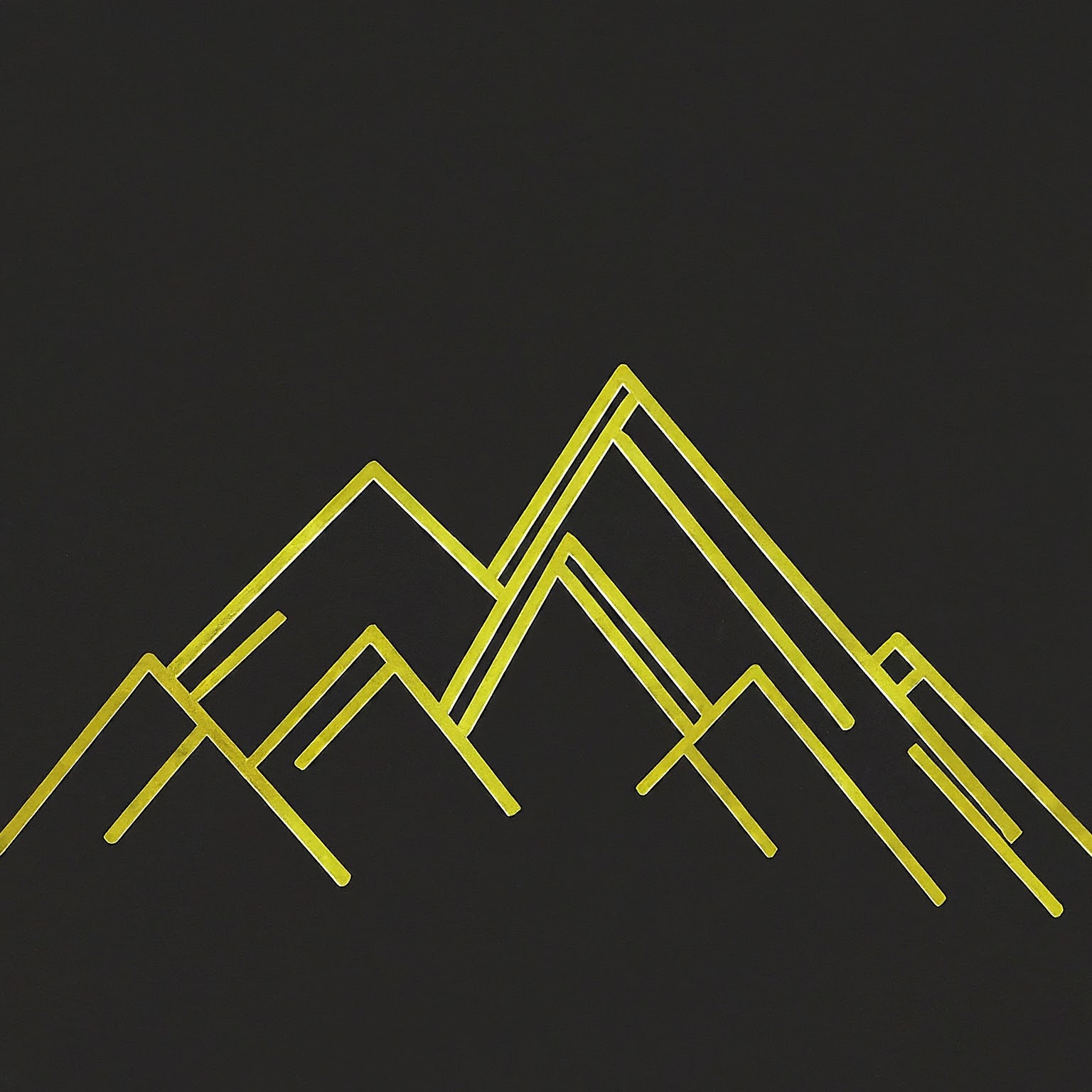 AI generated minimalist line art of a mountain range.