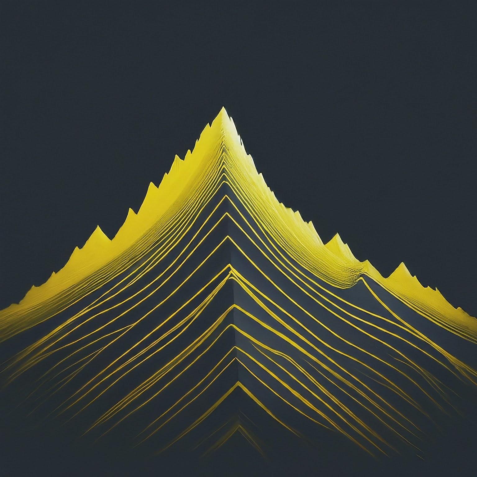 AI generated minimalist line art of a mountain range.