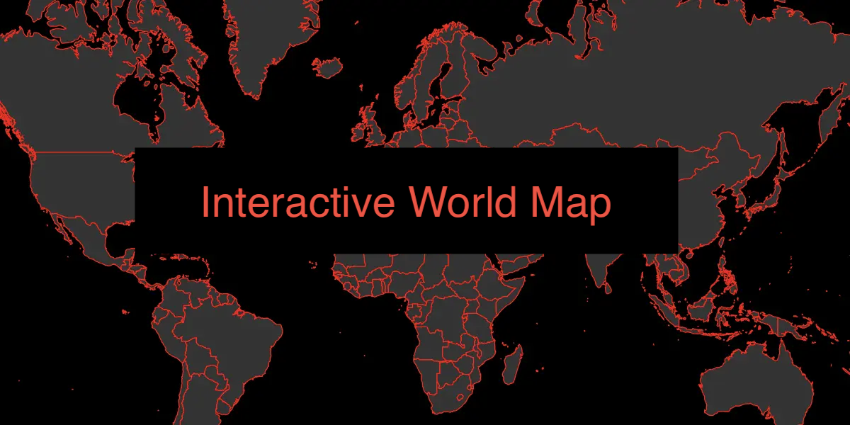 Screenshot of the landing page of the Interactive World Map's website.